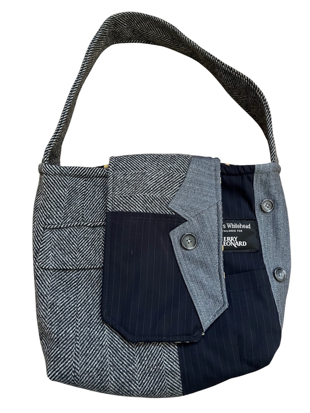 James Whitehead Recycled Suit Coat Shoulder Bag